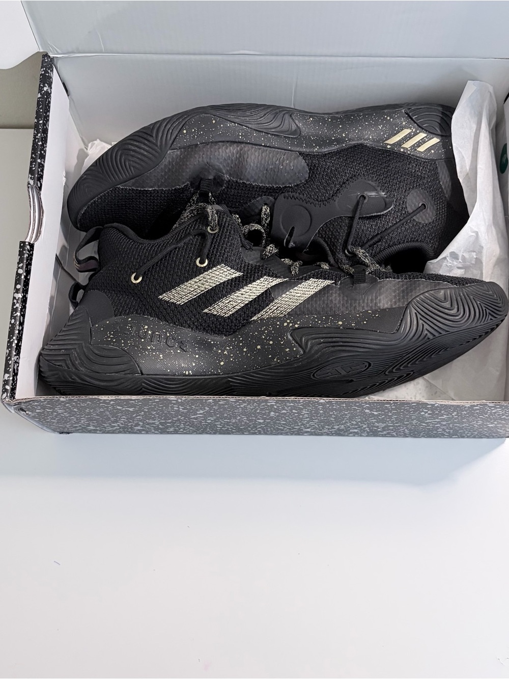 adidas Black Sneakers with Metallic Silver Accents